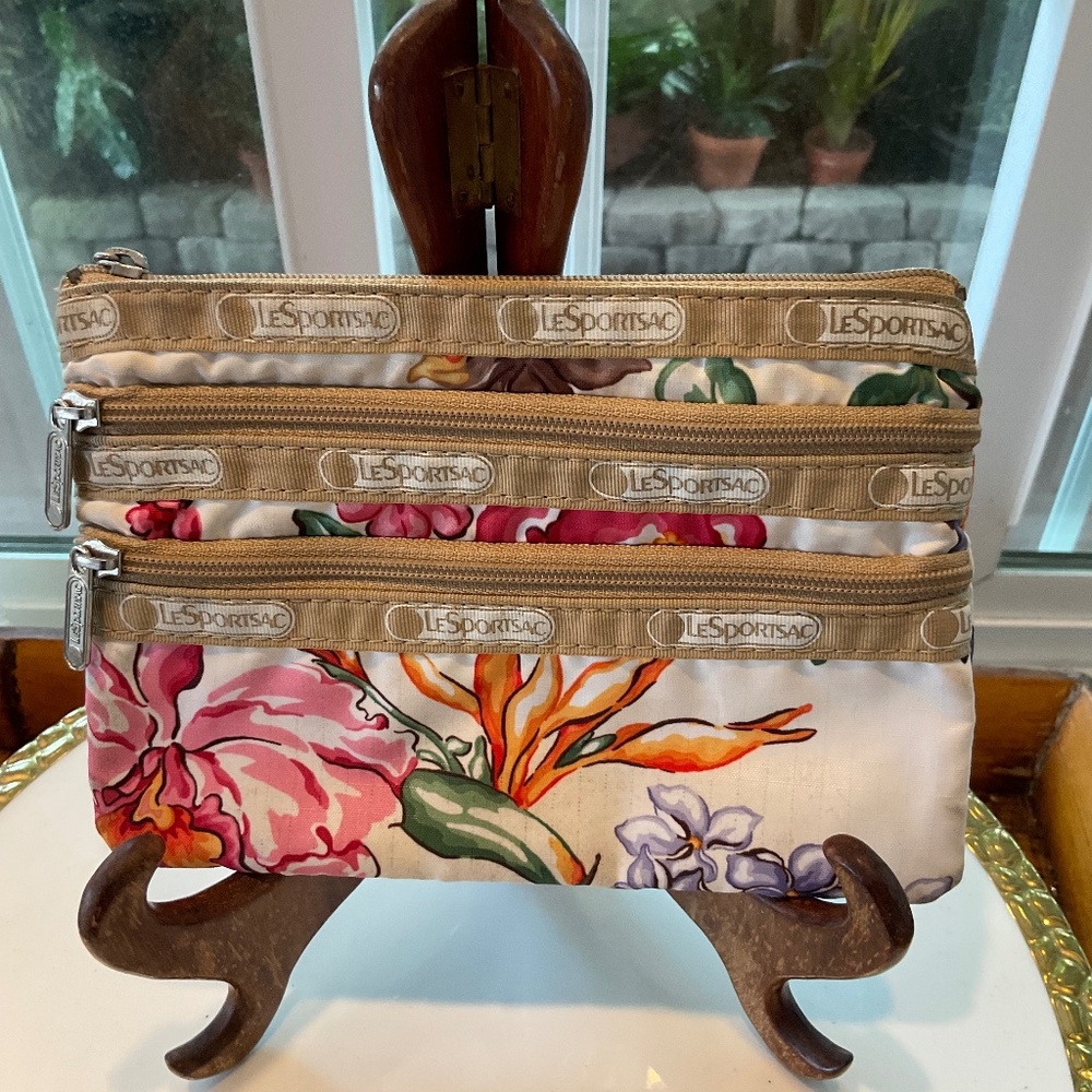 LeSportsac Floral 3-Zippered Bag